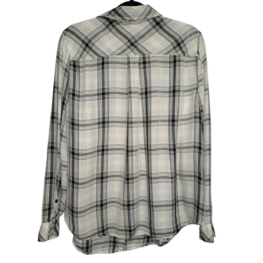 Torrid 0 Women's Black/White Plaid Button Down Shirt Casual Size Large - Picture 4 of 7